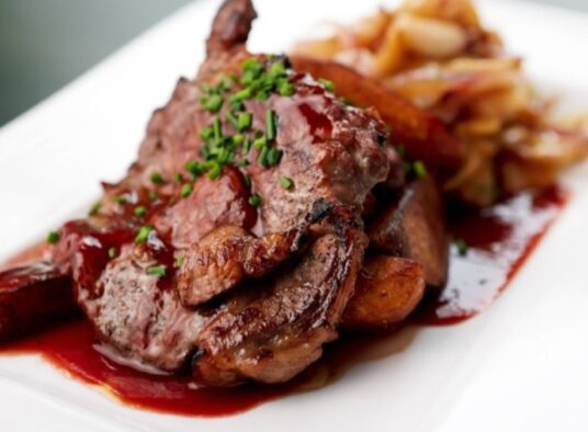 Grilled Pork Chops With Cherry Sauce