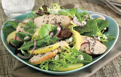 Chicken and Apple Spring Greens With Poppy Seeds