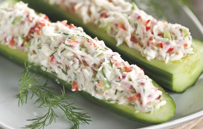 Egg White Salad Cucumber Boats