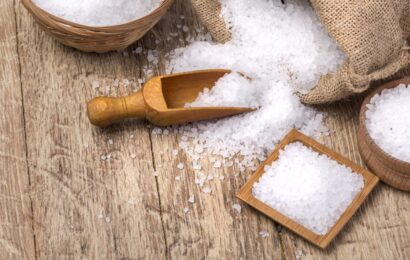 Salt on table representing iodine