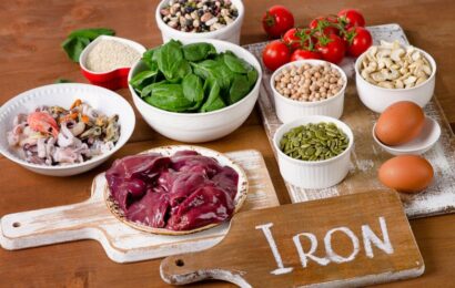 Iron-rich foods representing ways to avoid iron deficiency